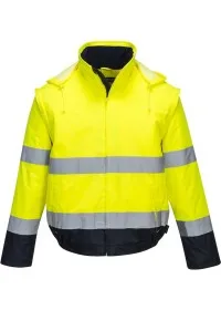 Two Tone Hi Vis 2 in 1 Jacket Portwest C464 Yellow