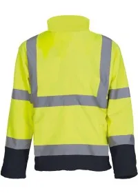 Personalised Hi Vis Softshell Jacket HVK09 Yoko Yellow/Navy Rear