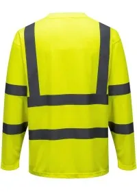 Personalised Hi Vis Long Sleeved T-Shirt S178 Yellow Rear