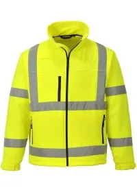 Hi Vis Classic Softshell Jacket S424 Portwest Yellow Front