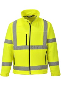 Hi Vis Classic Softshell Jacket S424 Portwest Yellow Front