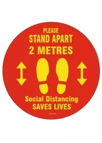 Red circle no 2 metre message