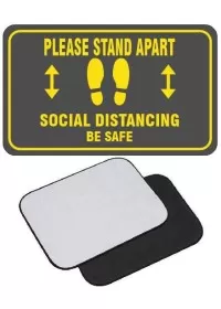 Grey Social Distancing movable floor mat