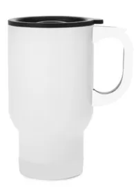 Custom personalised travel mug Left