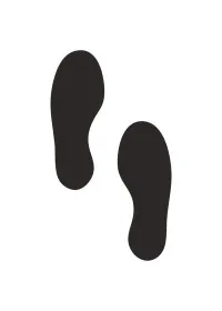 Blue Footprint Social Distancing Floor Stickers (pair)