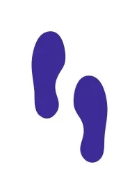 Blue Footprint Social Distancing Floor Stickers (pair)
