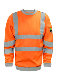 Flame Retardant ARC Orange Hivis Long Sleeve Poloshirt