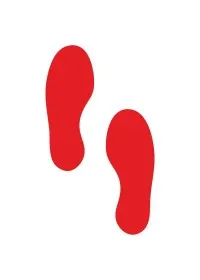 Blue Footprint Social Distancing Floor Stickers (pair)