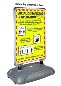 Covid Message Pavement Sign for Social Distancing