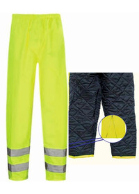 Padded Warm Lined Hi Vis Waterproof Overtrousers