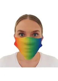 Face mask covering with rainbow pattern