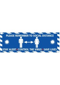 Blue Social Distance Banner Keep 2 Metres