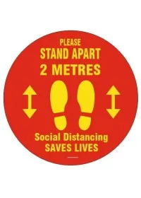 Red circle no 2 metre message