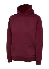 Uneek UX8 Children's Hooded Sweatshirt Maroon