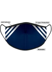 Hi Vis Navy Custom Printed Face Mask With Reflective Strips