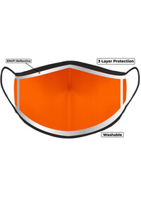 Orange Hi Vis Face Mask with Reflective Edge