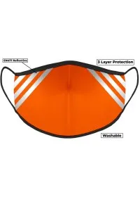 Hi Vis Orange Face Mask With Reflective Strips