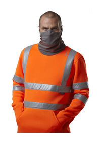 SS06 Hivis Sweatshirt With Snood Orange Leo