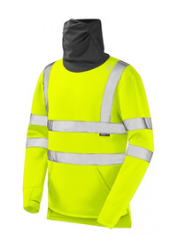 Hi Vis Sweatshirt With Built in Face Covering Snood SS06 Yellow