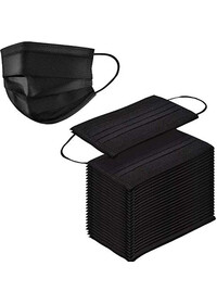 Black Disposable Face Mask 3 Layer Pack of 50