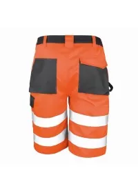Orange Hi Vis Safety Cargo Shorts Result Rear