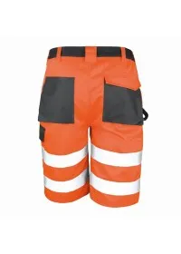 Orange Hi Vis Safety Cargo Shorts Result Rear