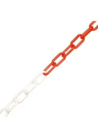 Plastic 6mm Safety Chain Red/White 25M