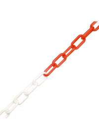 Plastic 6mm Safety Chain Red/White 25M