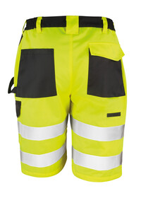 Yellow Hi Vis Safety Cargo Shorts Result Rear