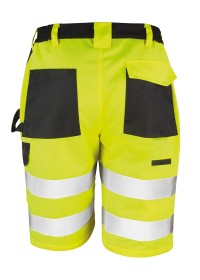Yellow Hi Vis Safety Cargo Shorts Result Rear