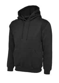 Uneek UC510 Ladies Deluxe Hooded Sweatshirt Black