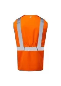 Orange Pull Apart Hi Vis Vest With Zip Pulsarail PR145 Rear