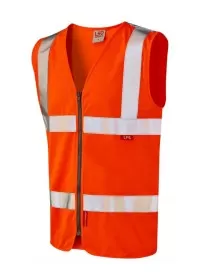 Leo Flame retardent Zip Up Hivis Orange Vest