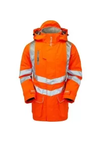 PR502 Orange Hivis Padded Storm Coat Pulsar