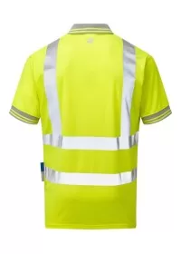 Pulsar P175 Yellow Short Sleeve Hi Vis Poloshirt Rear