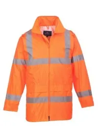 Lightweight Waterproof hi vis coat Orange H440