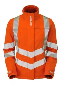 Ladies Orange Hi Vis Softshell Jacket Pulsarail PR707