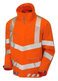 Orange Hi Vis Waterproof Bomber Jacket Pulsarail EVO253