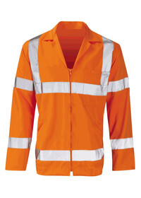 Orange Hivis Zipped Poly Cotton Work Jacket Orbit PCRTJ