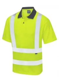Leo Coolviz Two Tone Hivis Polo Shirt Yellow