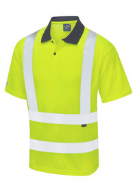 Leo Coolviz Two Tone Hivis Polo Shirt Yellow