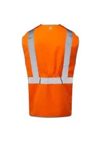 Orange Pull Apart Hi Vis Vest With Zip Pulsarail PR145 Rear