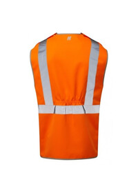 Orange Pull Apart Hi Vis Vest With Zip Pulsarail PR145 Rear
