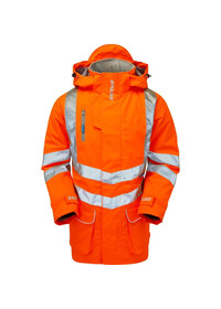 PR502 Orange Hivis Padded Storm Coat Pulsar