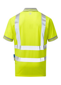 Pulsar P175 Yellow Short Sleeve Hi Vis Poloshirt Rear