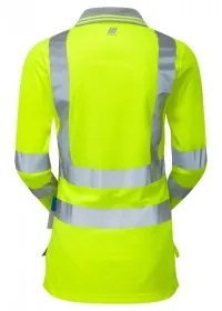 Pulsar Yellow Long Sleeve Poloshirt Rear