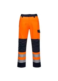 Arc Flash Orange Navy  Hi Vis Trousers Portwest MV36