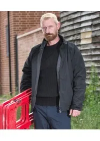 Black Harris Bomber Jacket Fleece Lined Waterproof