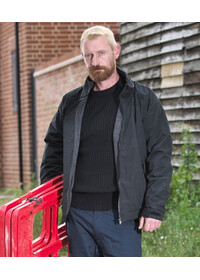 Black Harris Bomber Jacket Fleece Lined Waterproof