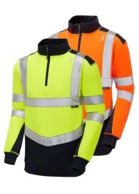 Hi Vis Quarter Zip Two Tone Sweatshirt LEO SS08